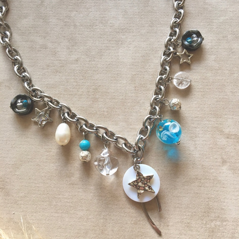 Handmade necklace blue